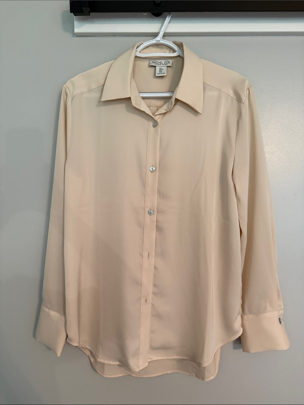 Rachel Zoe Pale Cream Long-Sleeve Button-Down Shirt
